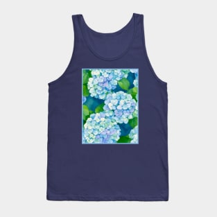 Blue Hydrangea, Hortensia flowers pattern Tank Top